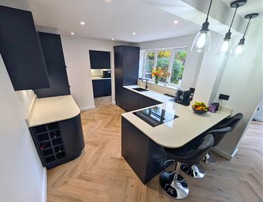 Handleless Indigo Blue Kitchen - Mr & Mrs Field