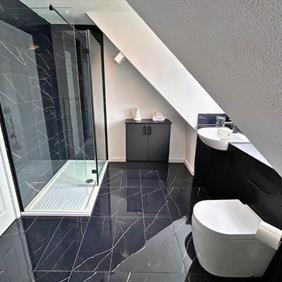 Marquina Smart Polished tiles - Mr & Mrs Hornsby