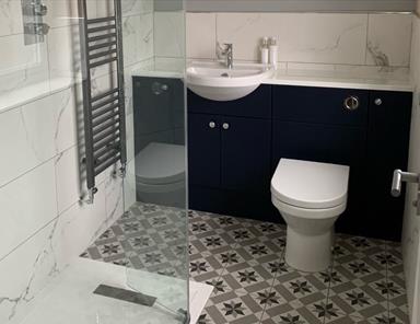 Utopia Azure Blue Furniture & Vintage Stars Floor Tiles - Mr & Mrs Horton
