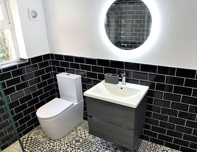 Heritage Floor Tiles & Black Metro Wall Tiles - Mr & Mrs Lowe