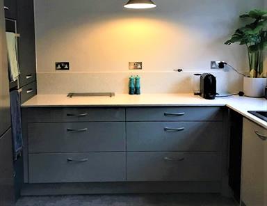 Second Nature Porter Silver grey Gloss & Hartforth Blue Matt - Mr & Mrs Shaw