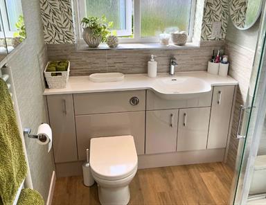 Utopia Nadia Parchment Gloss & Glacier Grey Matt- Mr & Mrs Bayliss-Atkins